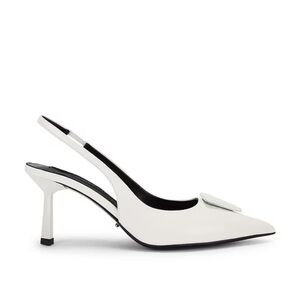 Bertie Slingback Pump in White Hi Shine
